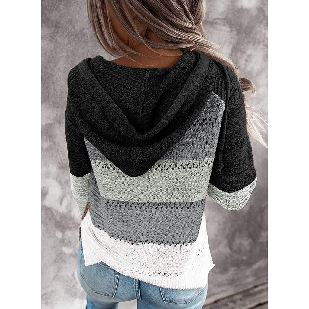 Sweat-shirt à capuche décontracté zippé à manches longues pour femme