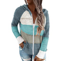 Sweat-shirt à capuche décontracté zippé à manches longues pour femme