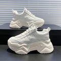 Baskets Chunky Femme Décontractées Vulcanisées Femme Baskets à Plateforme Haute Lacets Baskets Blanches Chaussures Blanches Mode Automne Hiver Plateforme de Haute Qualité Baskets