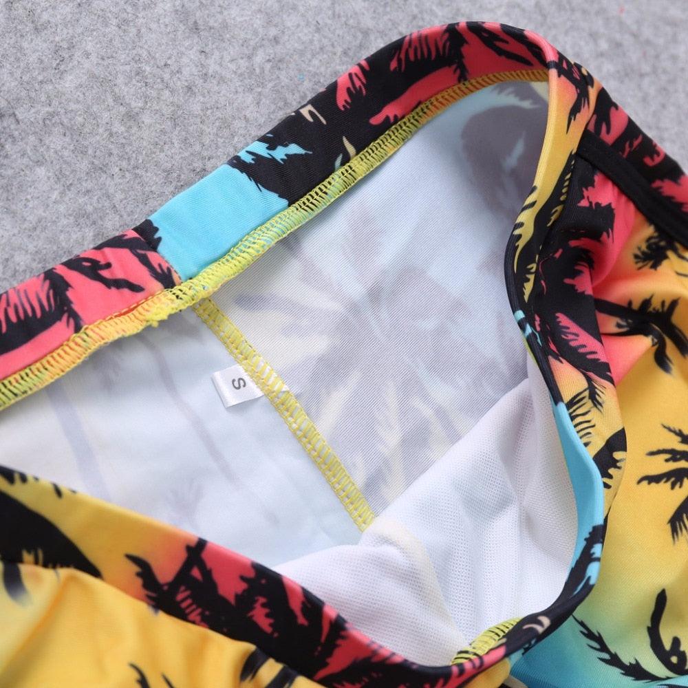 Maillot de bain court pour femme, short taille haute, bikini floral, maillot de bain de plage, nouveauté, ensemble de bikini deux pièces taille haute avec licou pour femme, maillot de bain doux assorti
