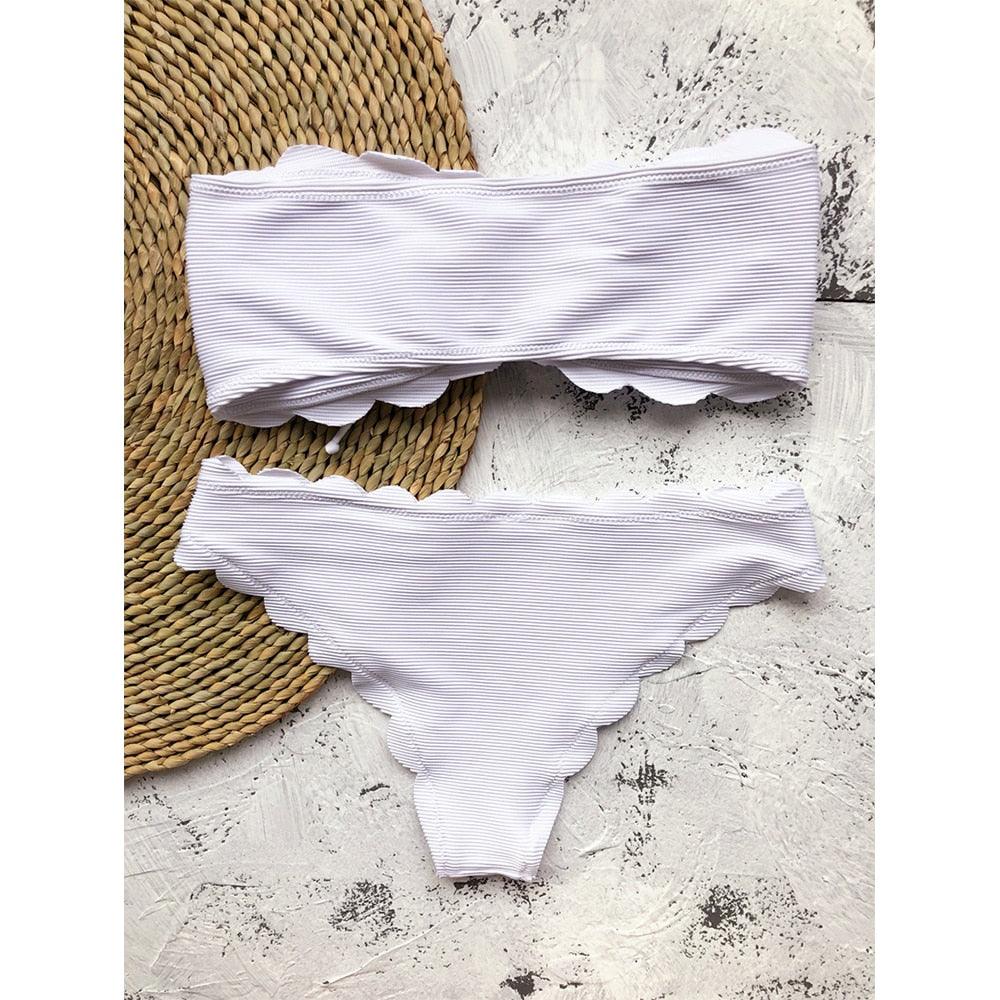 Femmes Dot Bikini Femmes Maillot de Bain Deux Pièces Ensemble de Bikini Femme Maillot de Bain Micro Sans Bretelles 2 Pièces Bas de Bikini à Nouer Push Up Maillot de Bain Tenue de Plage Maillot de Natation