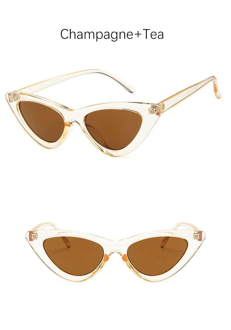 Lunettes de soleil pour femmes, élégantes, noires, d'été, style œil de chat, nouvelles, populaires, petites lunettes de soleil pour femmes, lunettes rétro d'été