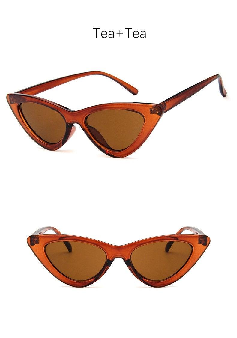 Lunettes de soleil pour femmes, élégantes, noires, d'été, style œil de chat, nouvelles, populaires, petites lunettes de soleil pour femmes, lunettes rétro d'été