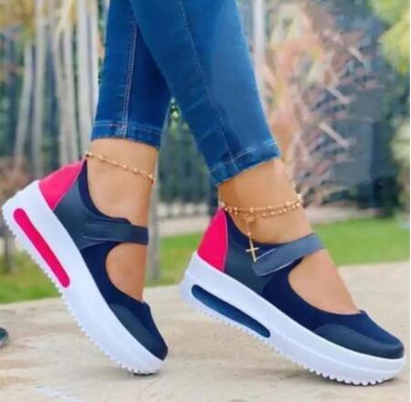 Women Elegant Sneakers Thick Bottom Women Casual Shoes Athletic Road Running Mesh Breathable Casual Sneakers Lace Up Comfort Sports Sneakers