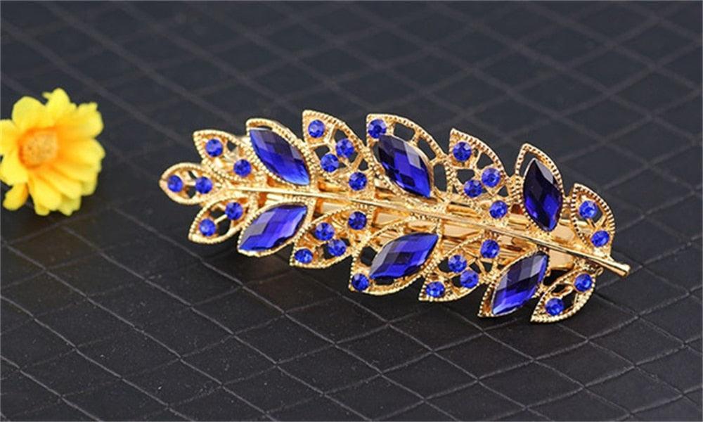 Épingle à cheveux queue de cheval en strass pour femmes, pince à ressort, bijoux de luxe pour dames, pince latérale en cristal, support de queue de cheval magnifique, accessoires capillaires pour femmes