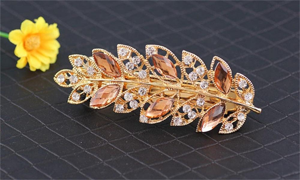 Épingle à cheveux queue de cheval en strass pour femmes, pince à ressort, bijoux de luxe pour dames, pince latérale en cristal, support de queue de cheval magnifique, accessoires capillaires pour femmes
