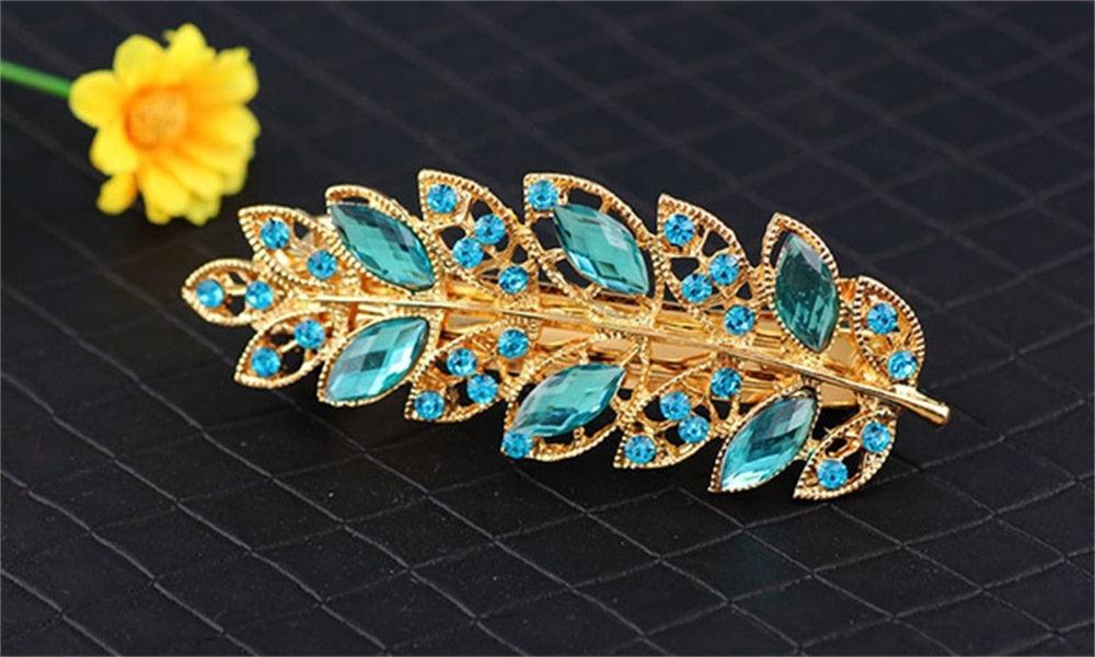 Épingle à cheveux queue de cheval en strass pour femmes, pince à ressort, bijoux de luxe pour dames, pince latérale en cristal, support de queue de cheval magnifique, accessoires capillaires pour femmes