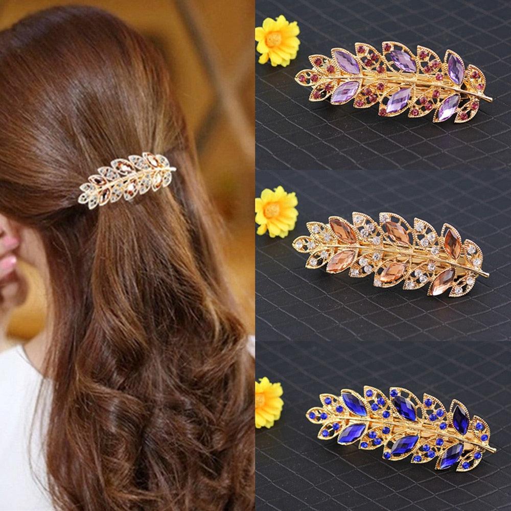 Épingle à cheveux queue de cheval en strass pour femmes, pince à ressort, bijoux de luxe pour dames, pince latérale en cristal, support de queue de cheval magnifique, accessoires capillaires pour femmes
