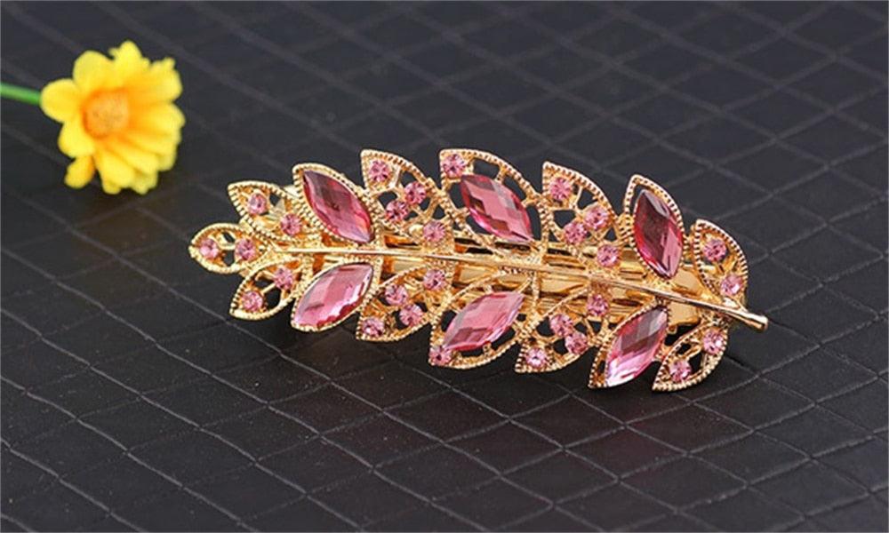 Épingle à cheveux queue de cheval en strass pour femmes, pince à ressort, bijoux de luxe pour dames, pince latérale en cristal, support de queue de cheval magnifique, accessoires capillaires pour femmes