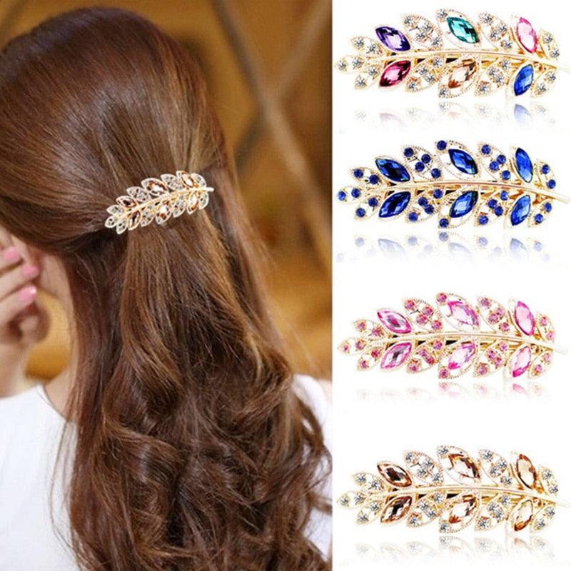 Épingle à cheveux queue de cheval en strass pour femmes, pince à ressort, bijoux de luxe pour dames, pince latérale en cristal, support de queue de cheval magnifique, accessoires capillaires pour femmes