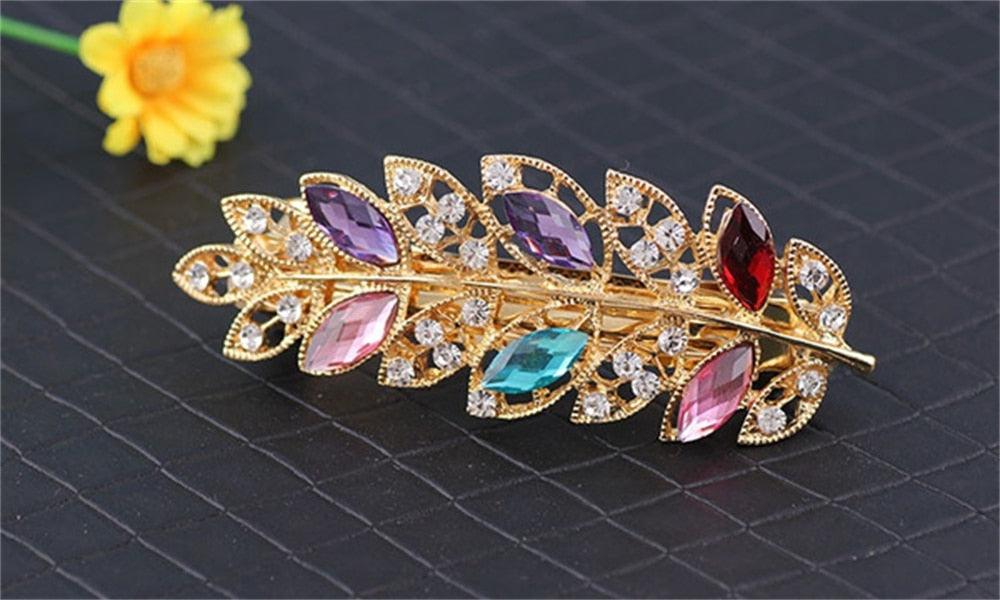 Épingle à cheveux queue de cheval en strass pour femmes, pince à ressort, bijoux de luxe pour dames, pince latérale en cristal, support de queue de cheval magnifique, accessoires capillaires pour femmes