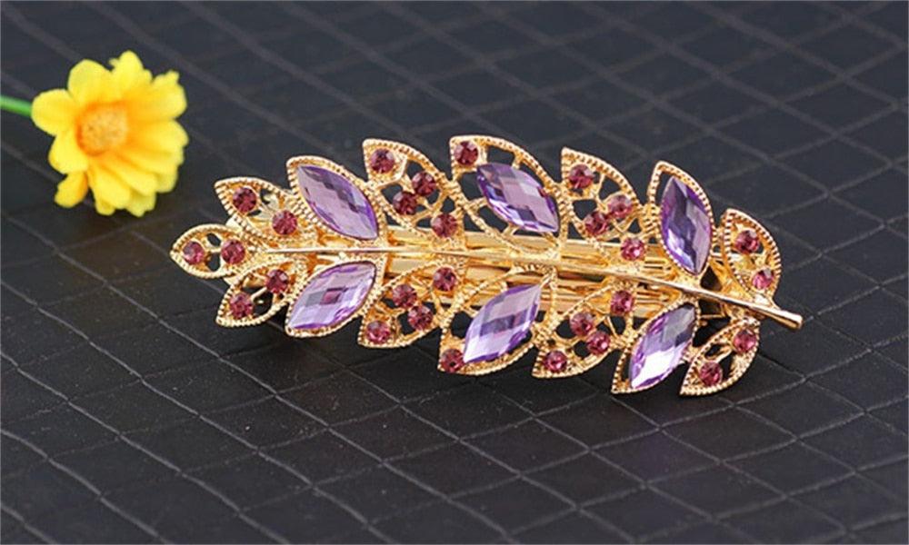 Épingle à cheveux queue de cheval en strass pour femmes, pince à ressort, bijoux de luxe pour dames, pince latérale en cristal, support de queue de cheval magnifique, accessoires capillaires pour femmes