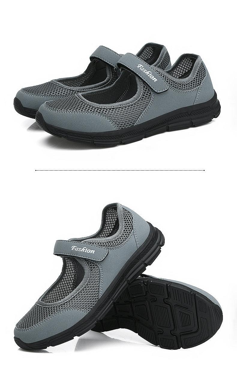 Baskets plates décontractées à la mode en maille respirante pour femmes Chaussures d'été plates et souples à la mode légères à enfiler super légères pour femmes