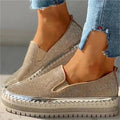 Espadrilles plates à paillettes pour femmes Chaussures décontractées en maille à lacets à plateforme confortables Chaussures vulcanisées unisexes Mocassins plats décontractés avec semelle intérieure rembourrée en mousse à mémoire de forme