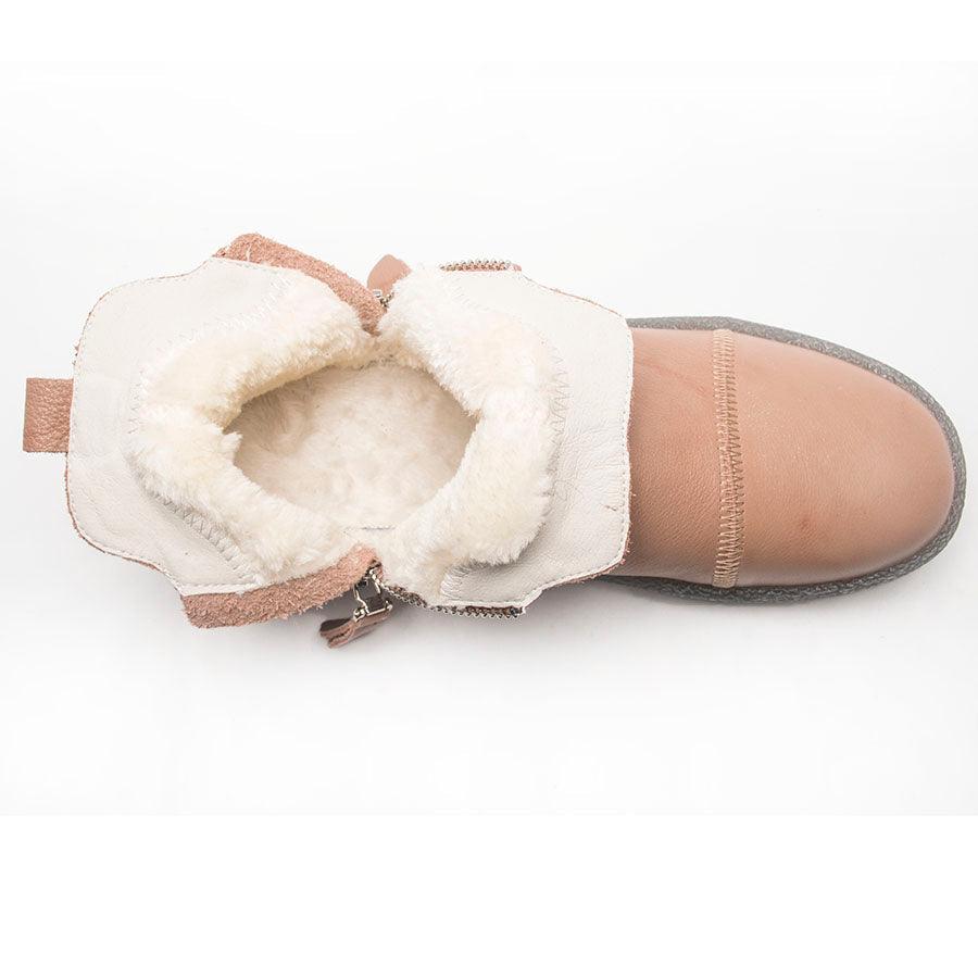 Bottes courtes pour femmes en cuir véritable, fourrure chaude, imperméables, à enfiler, super confortables, chaussures d'automne et d'hiver, gardent au chaud, semelle antidérapante et douce, doublure en fourrure chaude, bottines d'hiver.