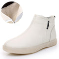 Bottes courtes pour femmes en cuir véritable, fourrure chaude, imperméables, à enfiler, super confortables, chaussures d'automne et d'hiver, gardent au chaud, semelle antidérapante et douce, doublure en fourrure chaude, bottines d'hiver.