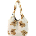 Sac à bandoulière en peluche ours mignon pour femmes et filles, grand fourre-tout