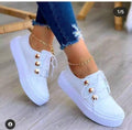 Baskets dorées pour femmes Tête ronde blanche Plateforme Casual Sports Mignonnes Roses Mode Plats Exclusifs Mode Cultissime à plateforme élevée en veau blanc Baskets à lacets Stylées Casual Walking pour femmes