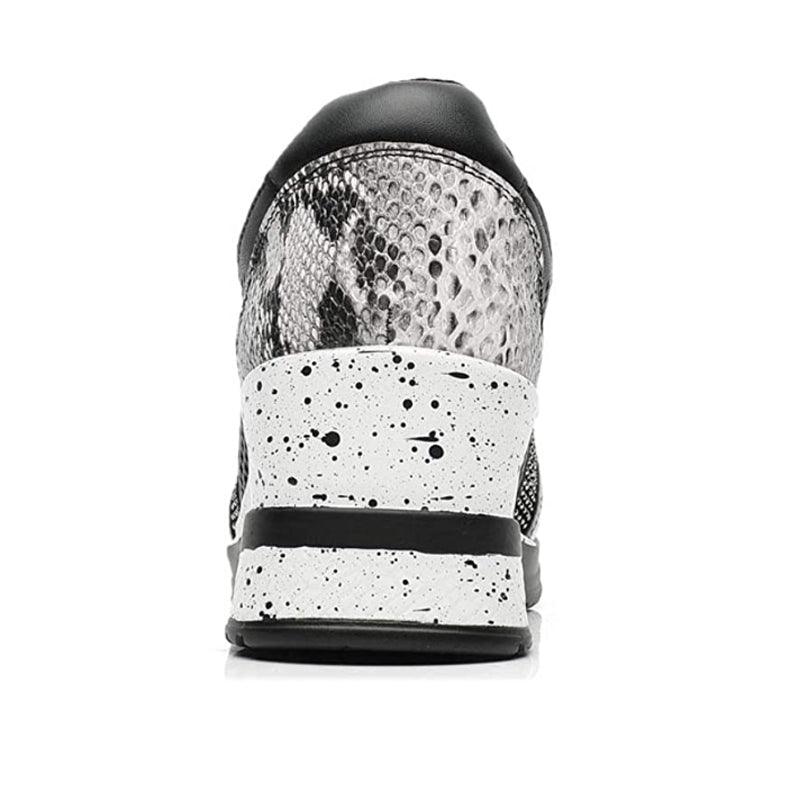 Baskets de course pour femmes à talon compensé, dorées et argentées, légères et confortables pour le sport et la marche quotidienne.