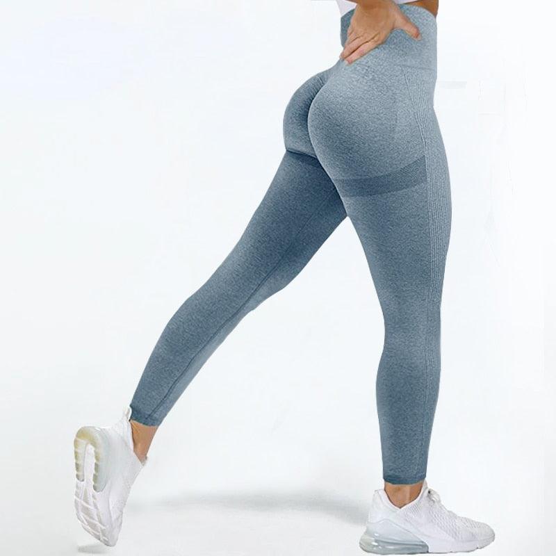 Leggings taille haute pour femmes - Leggings de sport sans couture - Leggings de sport push-up pour filles - Leggings amincissants - Pantalons de yoga - Leggings de fitness push-up sans couture - Pantalons d'entraînement respirants