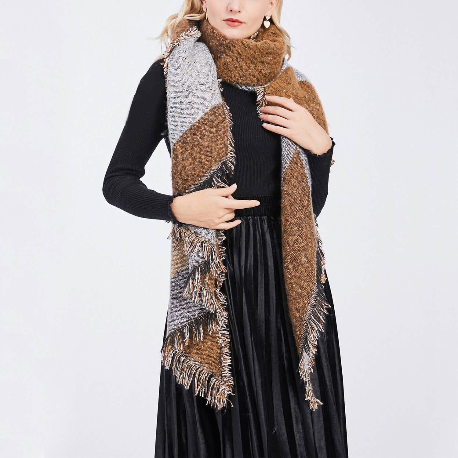 Châle long et doux en tricot pour femme, plaid couverture cape extra épaisse