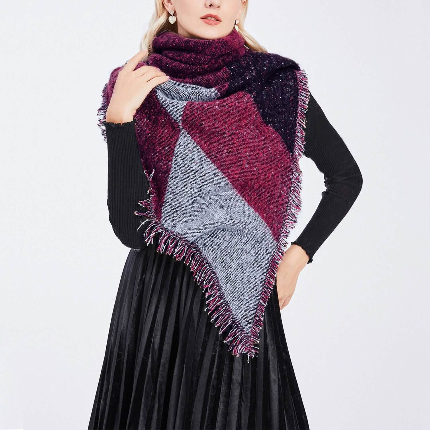 Châle long et doux en tricot pour femme, plaid couverture cape extra épaisse