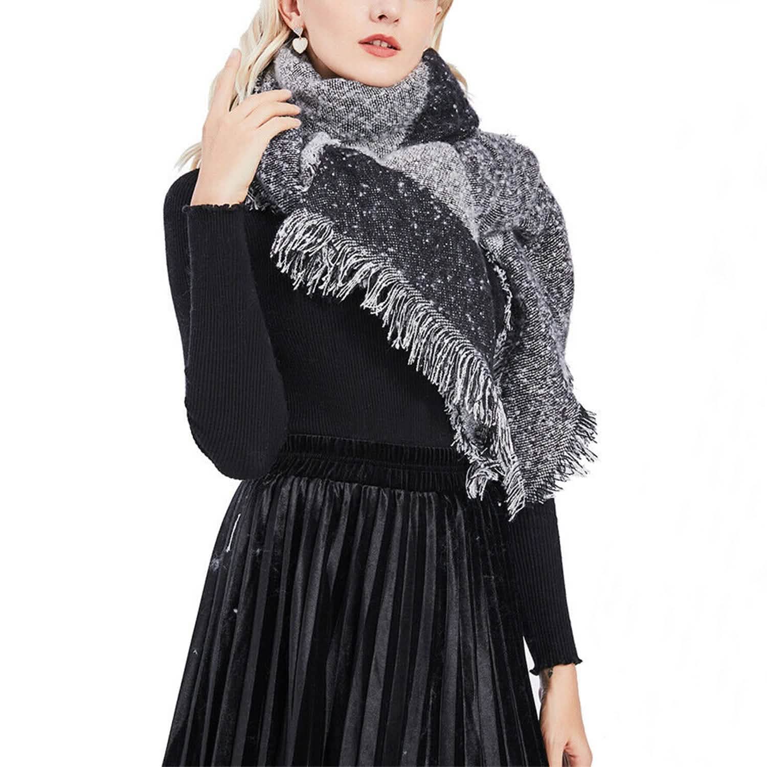 Châle long et doux en tricot pour femme, plaid couverture cape extra épaisse