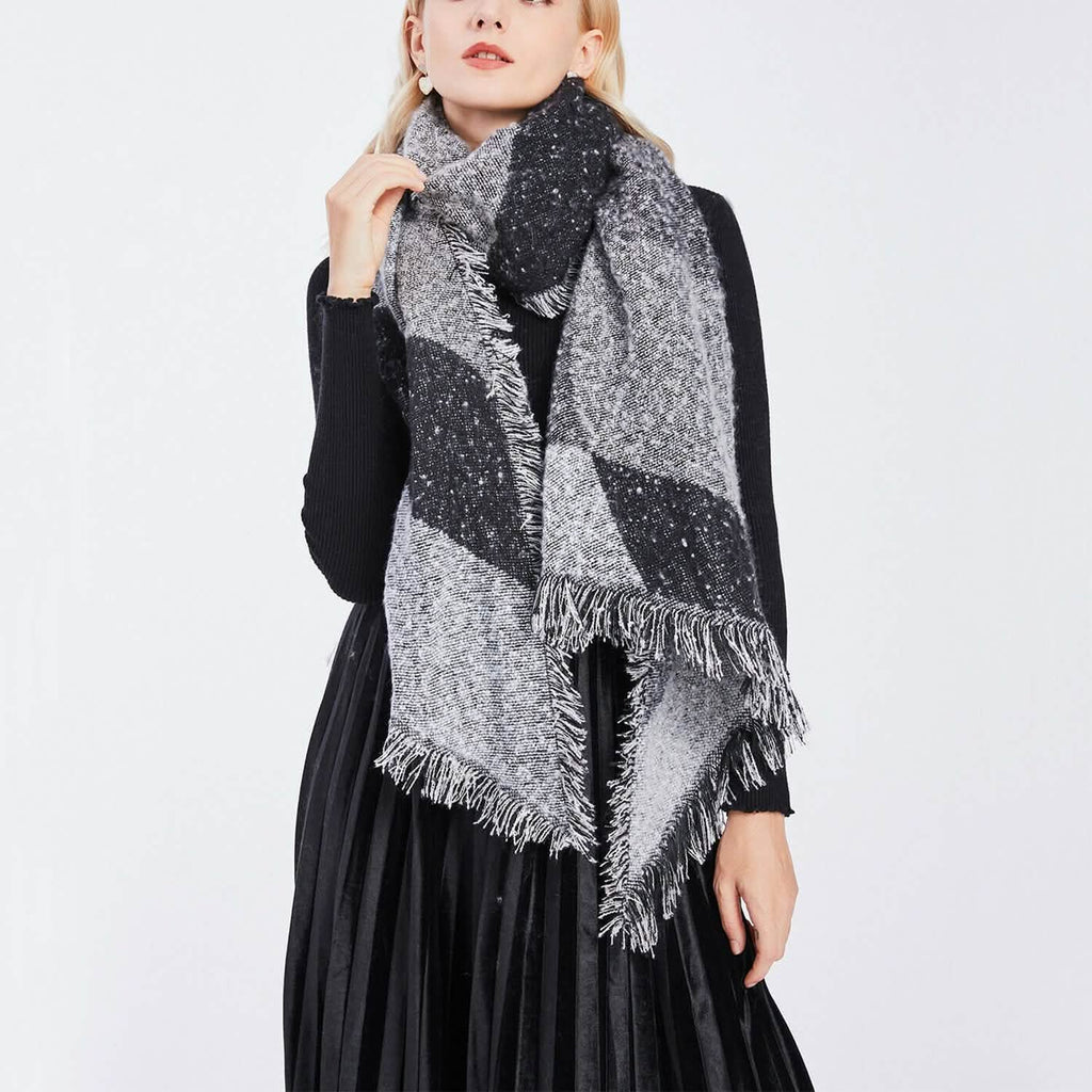 Châle long et doux en tricot pour femme, plaid couverture cape extra épaisse