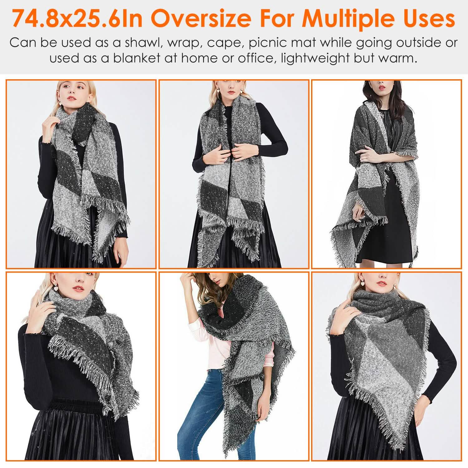 Châle long et doux en tricot pour femme, plaid couverture cape extra épaisse