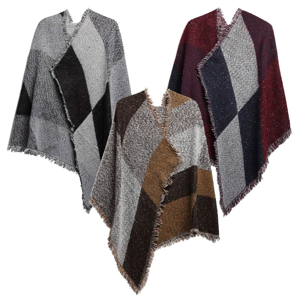 Châle long et doux en tricot pour femme, plaid couverture cape extra épaisse