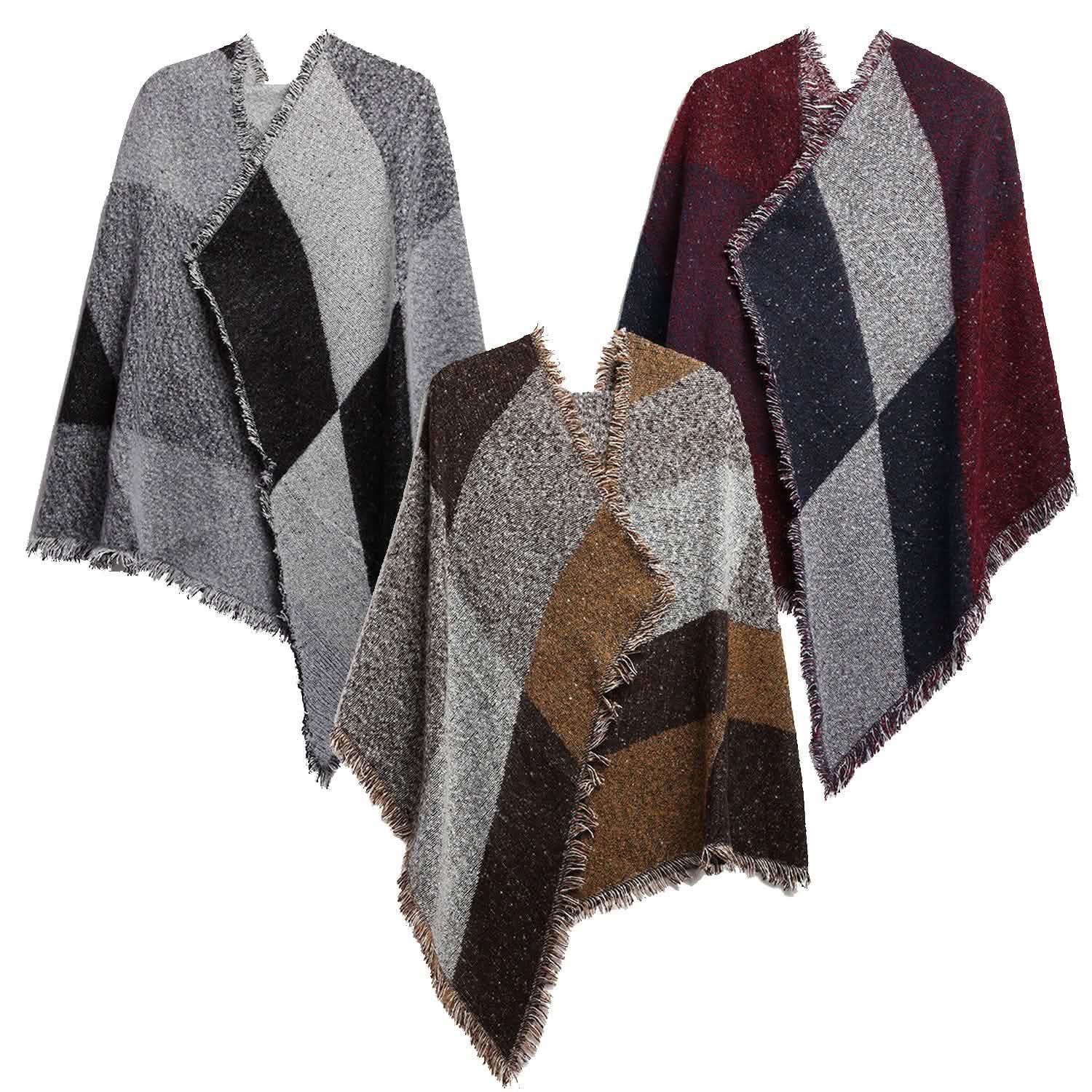 Châle long et doux en tricot pour femme, plaid couverture cape extra épaisse
