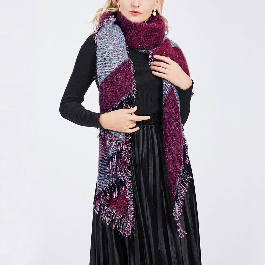 Châle long et doux en tricot pour femme, plaid couverture cape extra épaisse