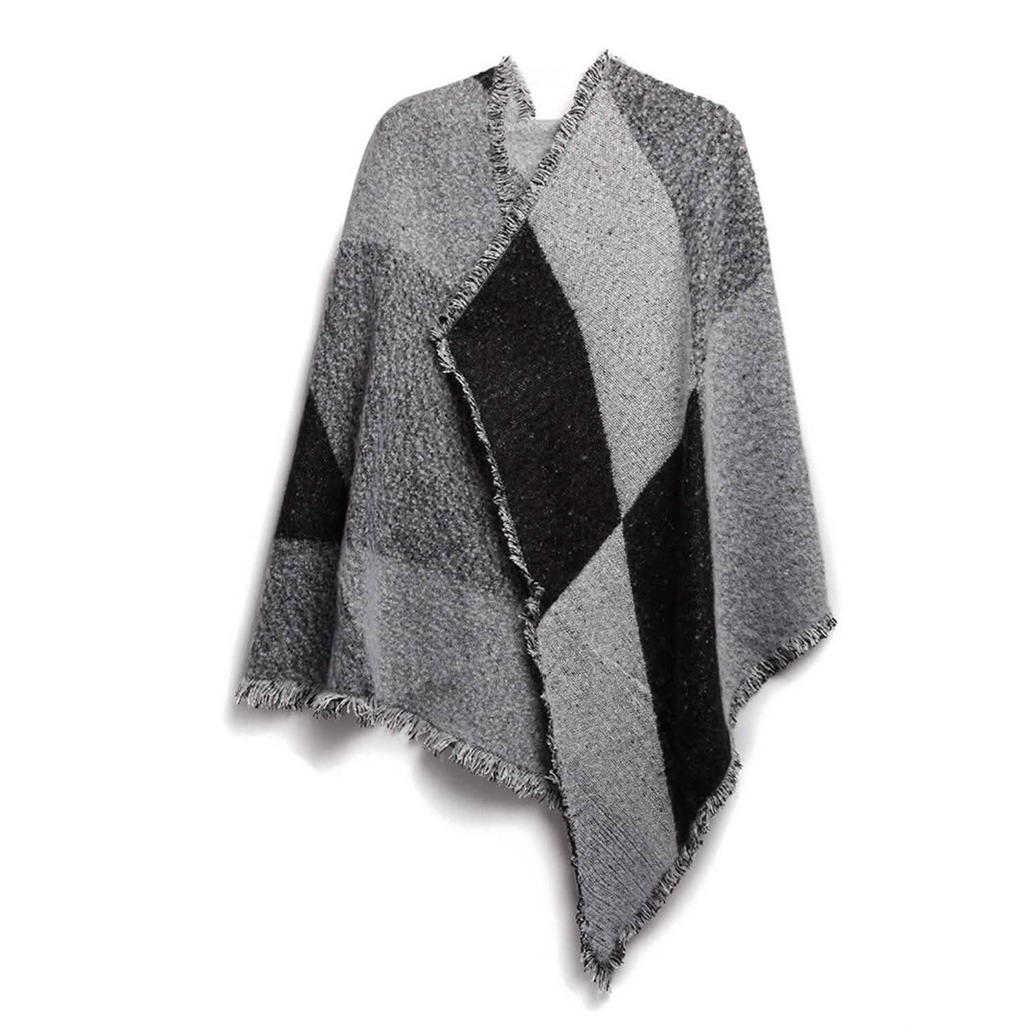 Châle long et doux en tricot pour femme, plaid couverture cape extra épaisse