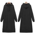 Femmes Ample Long Pull à Capuche Décontracté Couleur Unie Sweatshirts à Capuche Étudiant Automne Hiver Ample Pull Robe Sweat-shirt Oversize