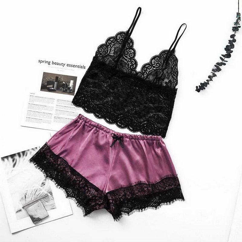 Ensemble de sous-vêtements de luxe pour femmes Soutien-gorge et culotte en dentelle 2 pièces Ensemble de lingerie en dentelle à lanières Lingerie en dentelle confortable en polyester Vêtements de nuit et hauts Sous-vêtements légers et confortables