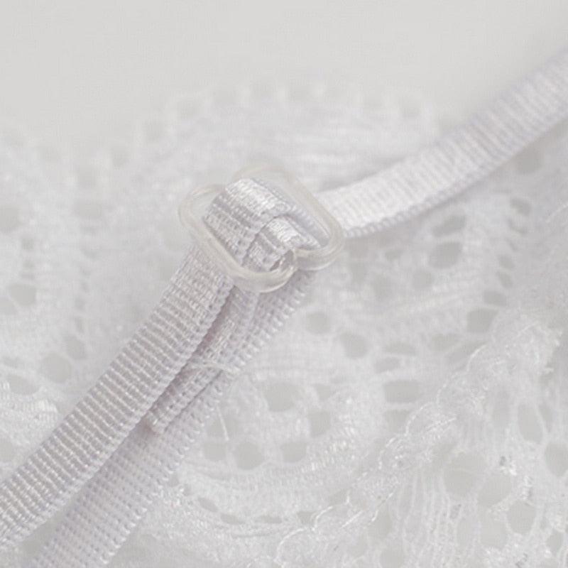 Ensemble de sous-vêtements de luxe pour femmes Soutien-gorge et culotte en dentelle 2 pièces Ensemble de lingerie en dentelle à lanières Lingerie en dentelle confortable en polyester Vêtements de nuit et hauts Sous-vêtements légers et confortables