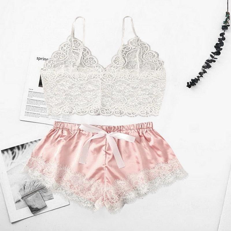 Ensemble de sous-vêtements de luxe pour femmes Soutien-gorge et culotte en dentelle 2 pièces Ensemble de lingerie en dentelle à lanières Lingerie en dentelle confortable en polyester Vêtements de nuit et hauts Sous-vêtements légers et confortables