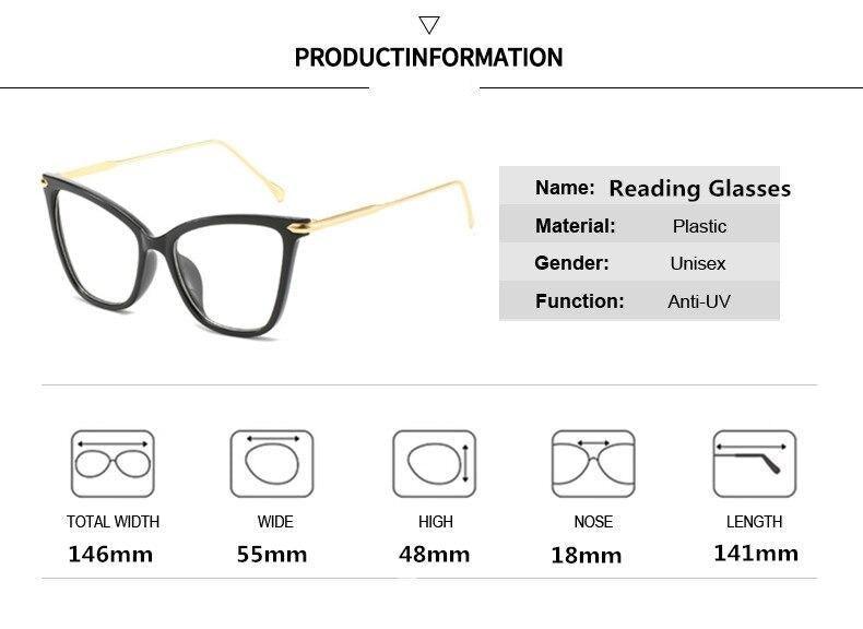 Lunettes de soleil de luxe œil de chat pour femmes, monture surdimensionnée, lentilles transparentes, lunettes d'ordinateur optiques pour femmes, verres correcteurs