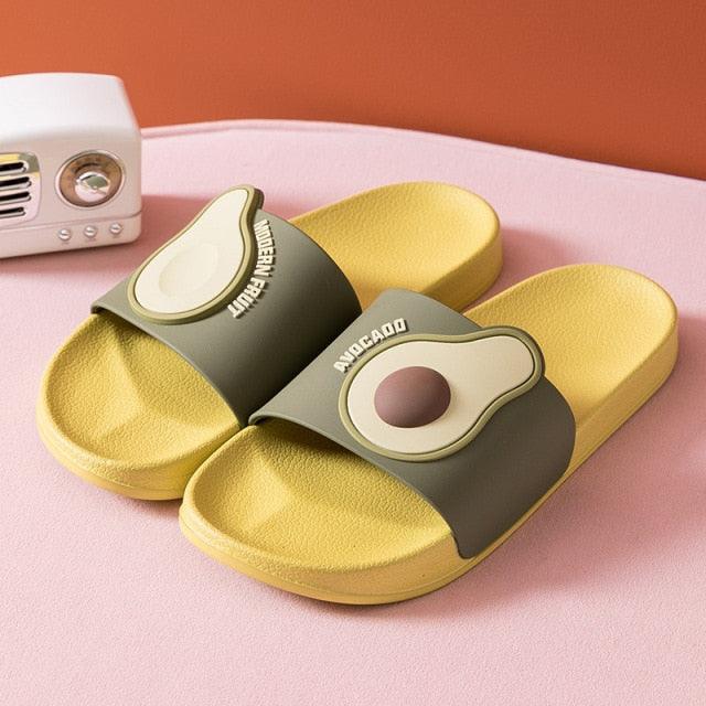 Femmes Hommes Sandales d'été Décontractées Tongs de Plage Fruits Avocat Antidérapantes Semelle Souple Chaussures de Bain Chaussons Souples à Bout Ouvert Antidérapantes Douches Spa Piscine Salle de Sport Maison