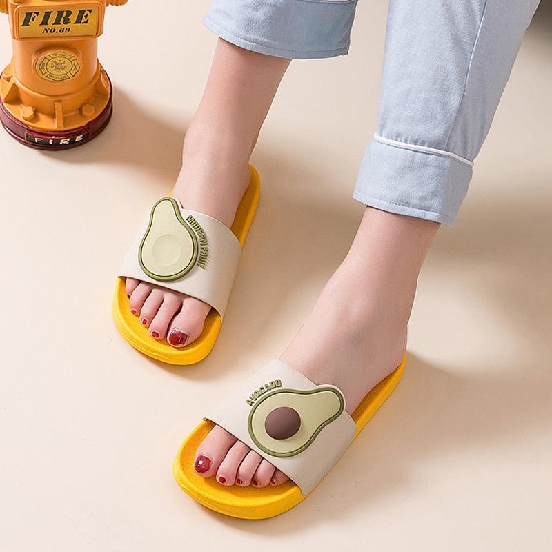 Femmes Hommes Sandales d'été Décontractées Tongs de Plage Fruits Avocat Antidérapantes Semelle Souple Chaussures de Bain Chaussons Souples à Bout Ouvert Antidérapantes Douches Spa Piscine Salle de Sport Maison