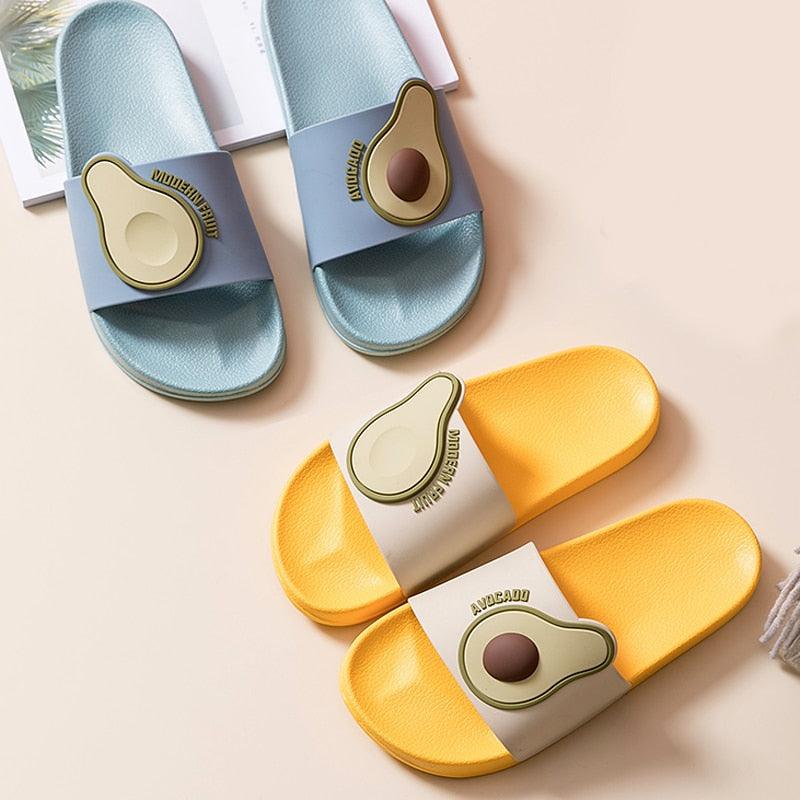 Femmes Hommes Sandales d'été Décontractées Tongs de Plage Fruits Avocat Antidérapantes Semelle Souple Chaussures de Bain Chaussons Souples à Bout Ouvert Antidérapantes Douches Spa Piscine Salle de Sport Maison