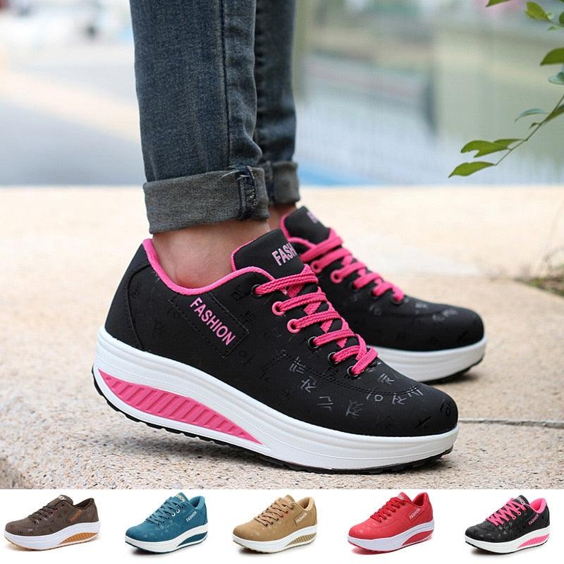 Baskets modernes pour femmes, rehaussant la taille, plateformes, à lacets, chaussures de marche en cuir, baskets de mode respirantes, chaussures vulcanisées, baskets de sport décontractées pour femmes