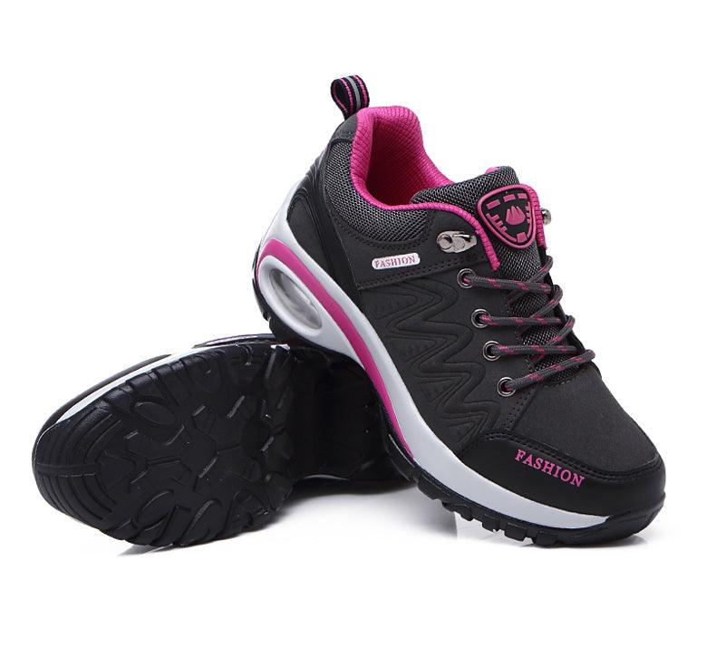 Baskets athlétiques à coussin d'air pour femmes, chaussures de marche respirantes, lacets sportifs, plateforme haute, chaussures décontractées, baskets en maille pour femmes, mode tennis, chaussures de marche respirantes pour la gym et le travail