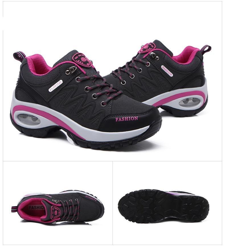 Baskets athlétiques à coussin d'air pour femmes, chaussures de marche respirantes, lacets sportifs, plateforme haute, chaussures décontractées, baskets en maille pour femmes, mode tennis, chaussures de marche respirantes pour la gym et le travail