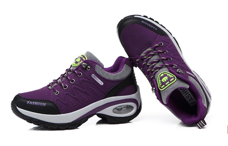 Baskets athlétiques à coussin d'air pour femmes, chaussures de marche respirantes, lacets sportifs, plateforme haute, chaussures décontractées, baskets en maille pour femmes, mode tennis, chaussures de marche respirantes pour la gym et le travail