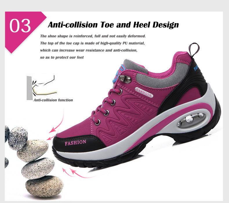Baskets athlétiques à coussin d'air pour femmes, chaussures de marche respirantes, lacets sportifs, plateforme haute, chaussures décontractées, baskets en maille pour femmes, mode tennis, chaussures de marche respirantes pour la gym et le travail