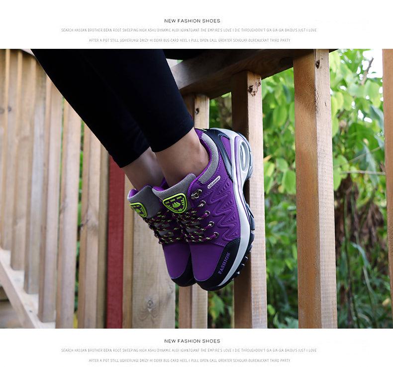 Baskets athlétiques à coussin d'air pour femmes, chaussures de marche respirantes, lacets sportifs, plateforme haute, chaussures décontractées, baskets en maille pour femmes, mode tennis, chaussures de marche respirantes pour la gym et le travail