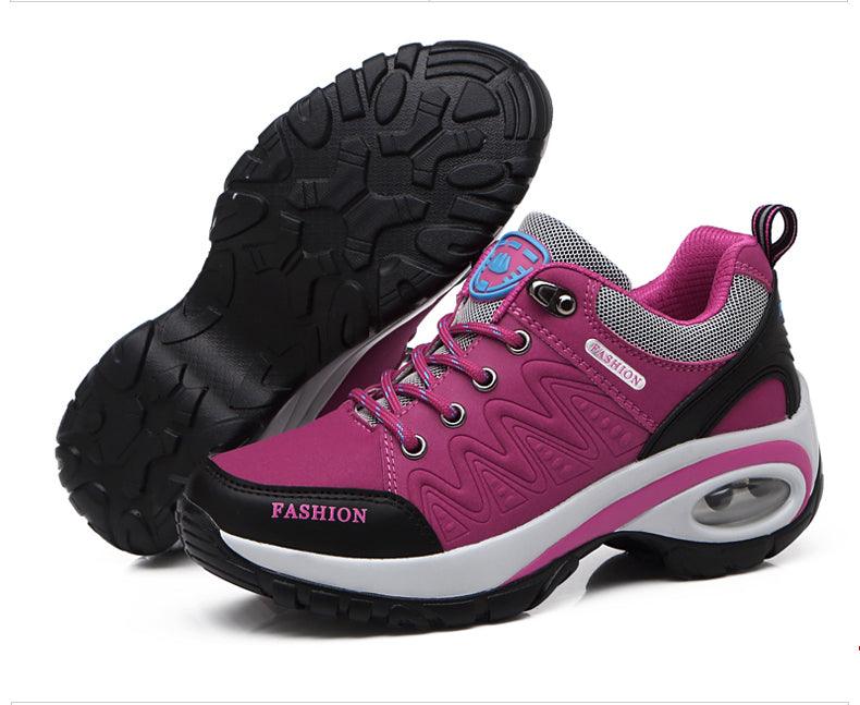 Baskets athlétiques à coussin d'air pour femmes, chaussures de marche respirantes, lacets sportifs, plateforme haute, chaussures décontractées, baskets en maille pour femmes, mode tennis, chaussures de marche respirantes pour la gym et le travail