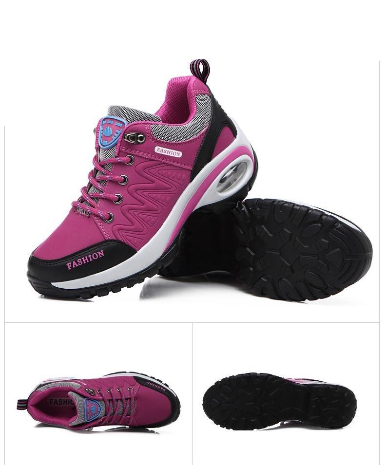 Baskets athlétiques à coussin d'air pour femmes, chaussures de marche respirantes, lacets sportifs, plateforme haute, chaussures décontractées, baskets en maille pour femmes, mode tennis, chaussures de marche respirantes pour la gym et le travail