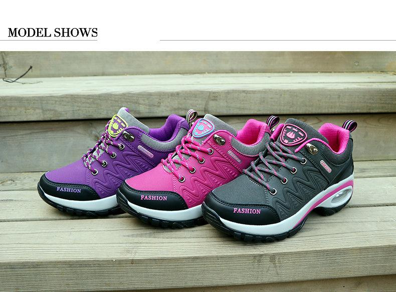 Baskets athlétiques à coussin d'air pour femmes, chaussures de marche respirantes, lacets sportifs, plateforme haute, chaussures décontractées, baskets en maille pour femmes, mode tennis, chaussures de marche respirantes pour la gym et le travail